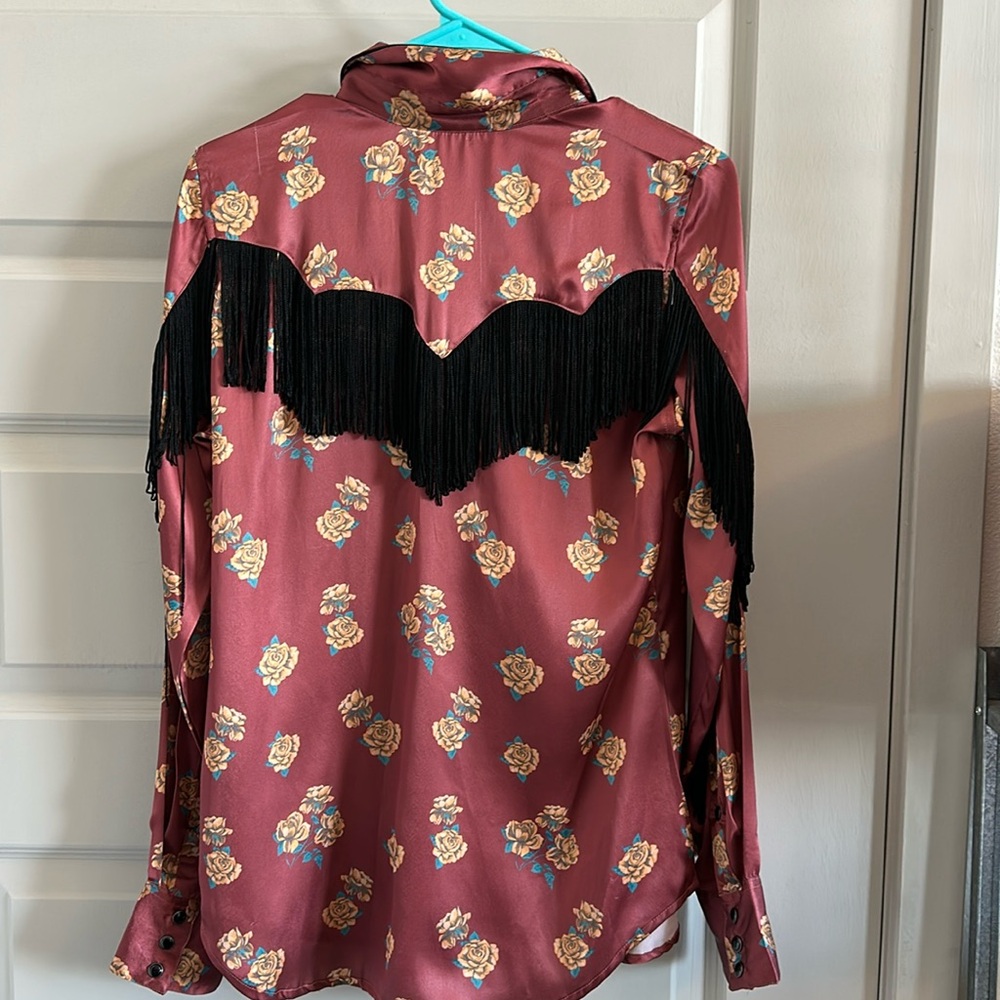 Western Fringe Button Down